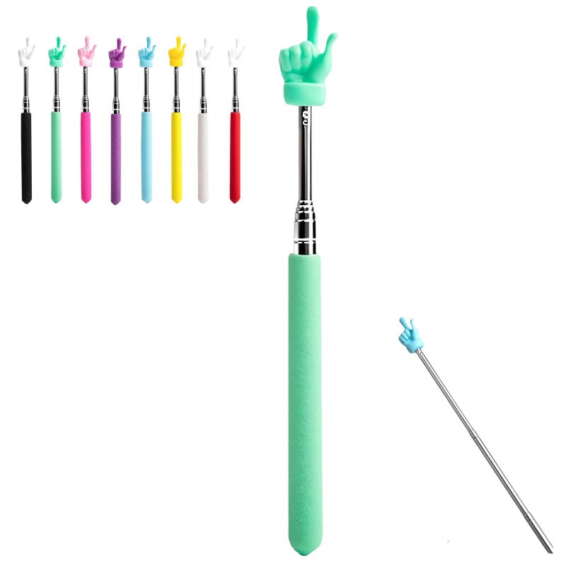 Telescopic Teachers Pointer Stick For Classroom, 2025 Metal Extendable Multipurpose Teacher Pointer Stick for classroom and home, Mini Retractable Classroom Pointer And Finger Pointer Stick (Green) - Image 1